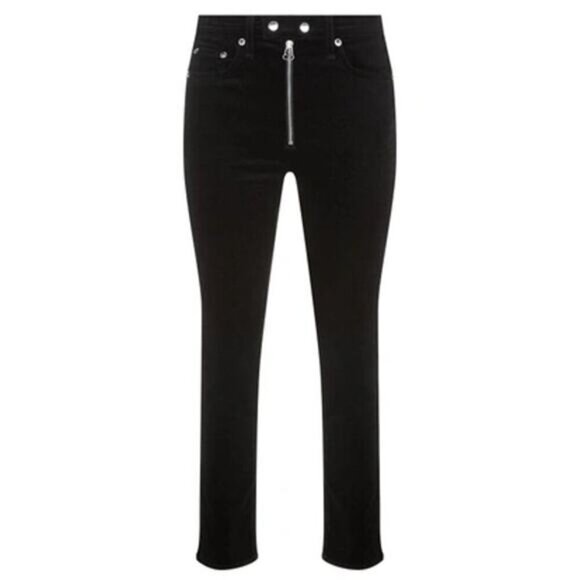 RAG & BONE Dojo Velvet Cropped Jean Sz 26 Black - Picture 2 of 8